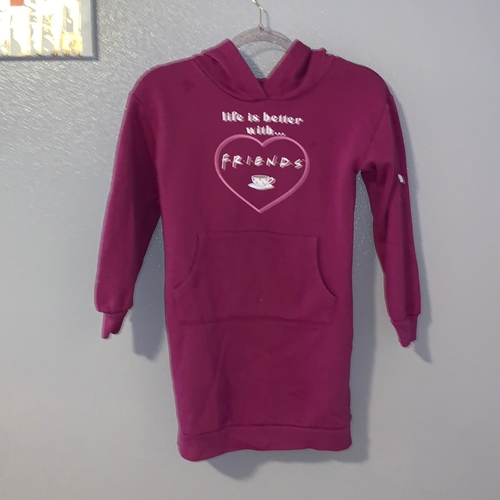 Friends TV Show life is better with friends long sleeve hooded sweatshirt dress